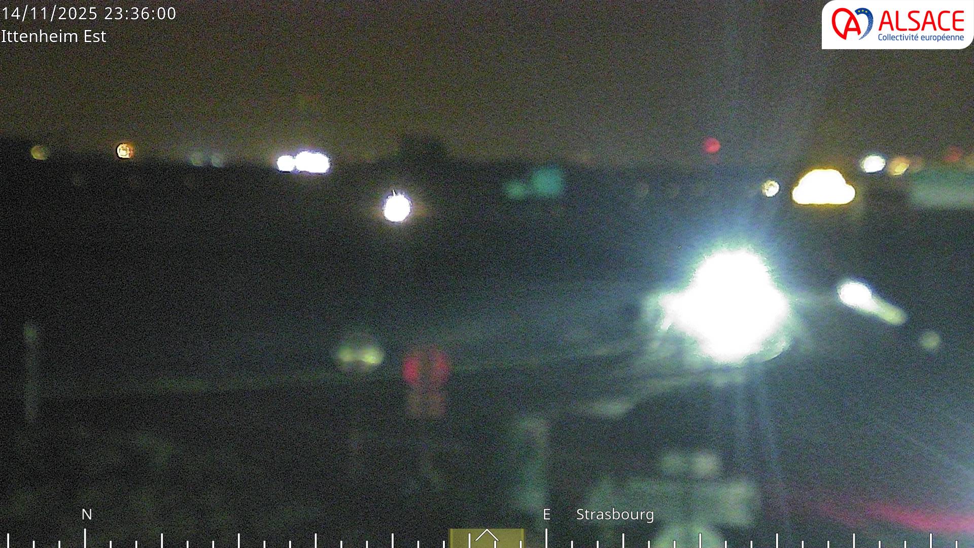 <h2>Caméra de circulation sur la N4 (à la fin de la D1004) à la sortie d'Ittenheim, à proximité de l'accès à l'A355 et de la métropole de Strasbourg</h2>