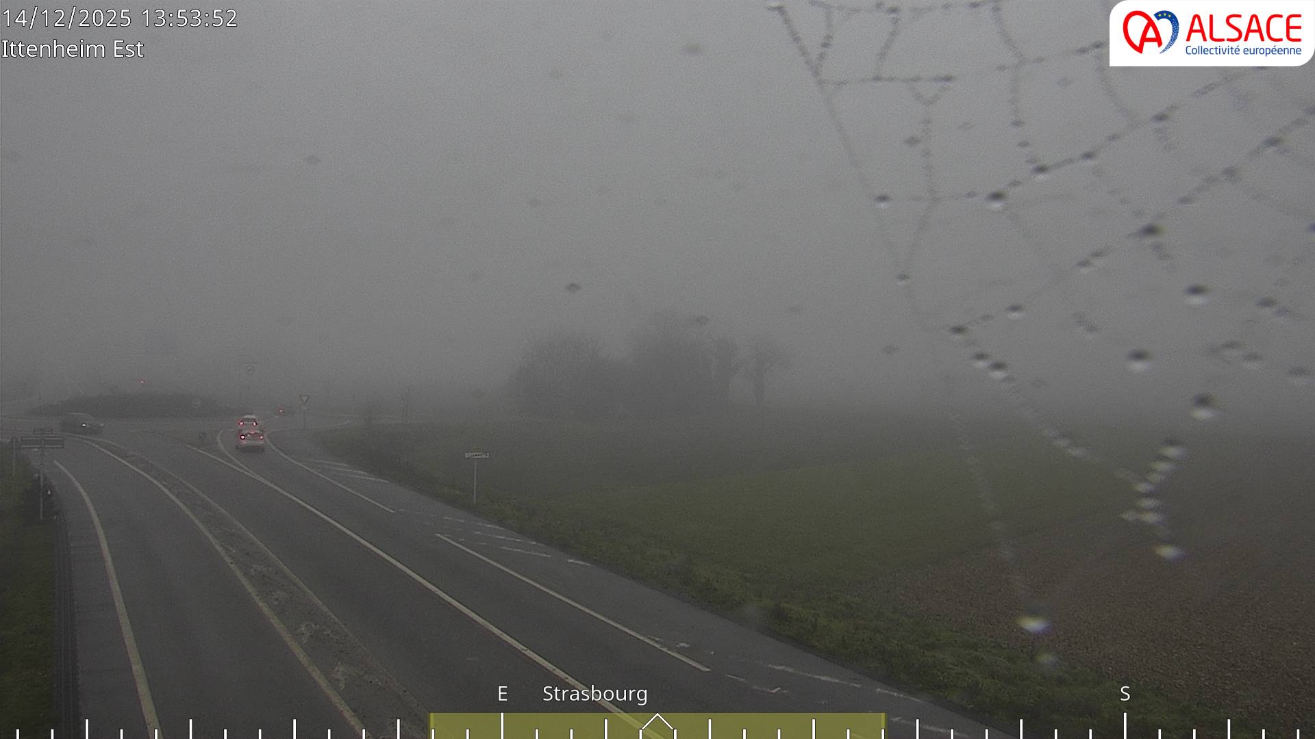 <h2>Caméra de circulation sur la N4 (à la fin de la D1004) à la sortie d'Ittenheim, à proximité de l'accès à l'A355 et de la métropole de Strasbourg</h2>