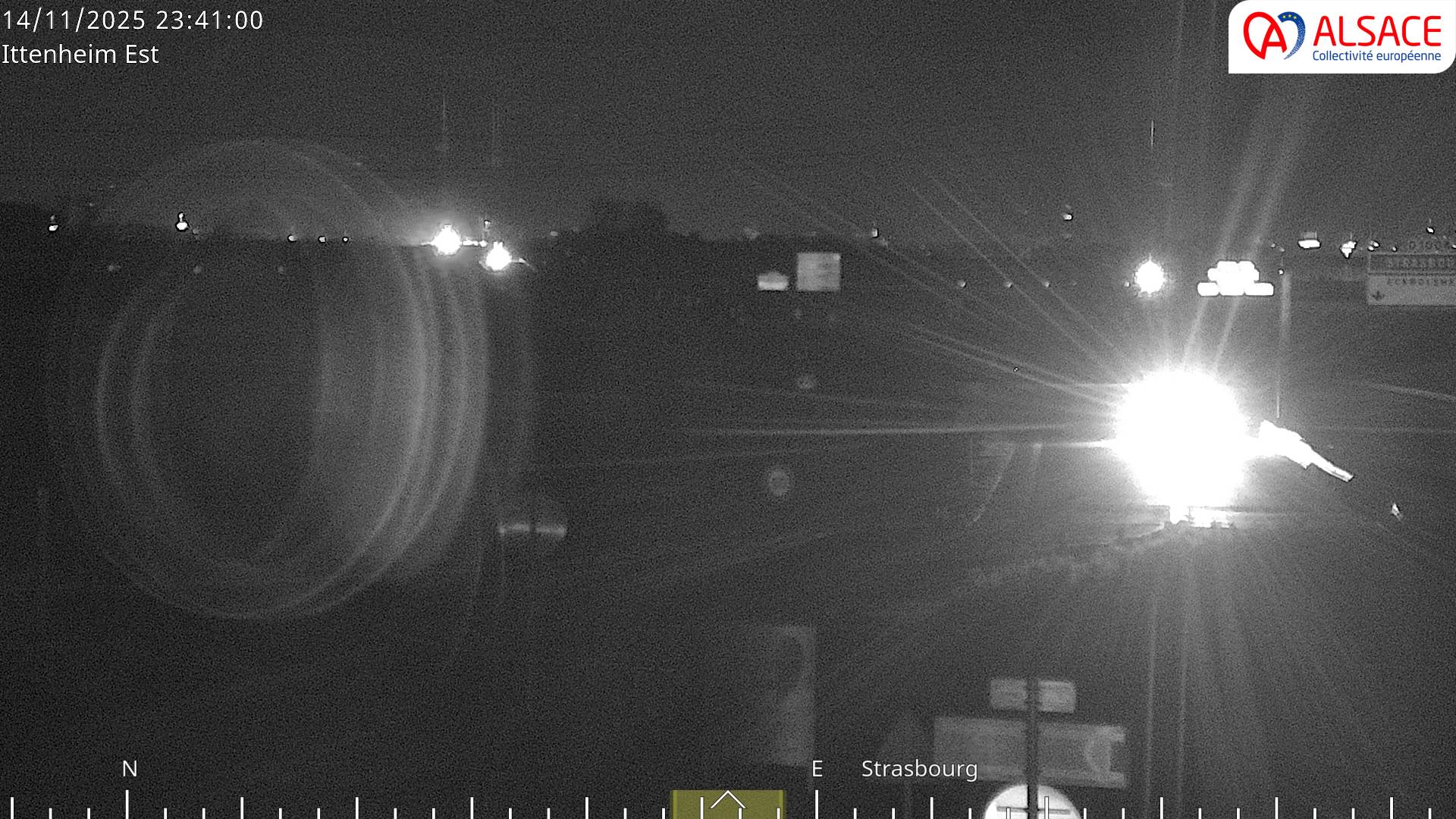 <h2>Caméra de circulation sur la N4 (à la fin de la D1004) à la sortie d'Ittenheim, à proximité de l'accès à l'A355 et de la métropole de Strasbourg</h2>