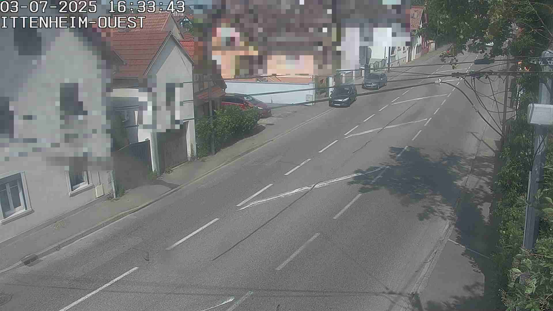 Webcam routière à la fin de la D1004 à la sortie d'Ittenheim en venant de Strasbourg, en provenance du Contournement Ouest de Strasbourg (A355) et de la Nationale 4