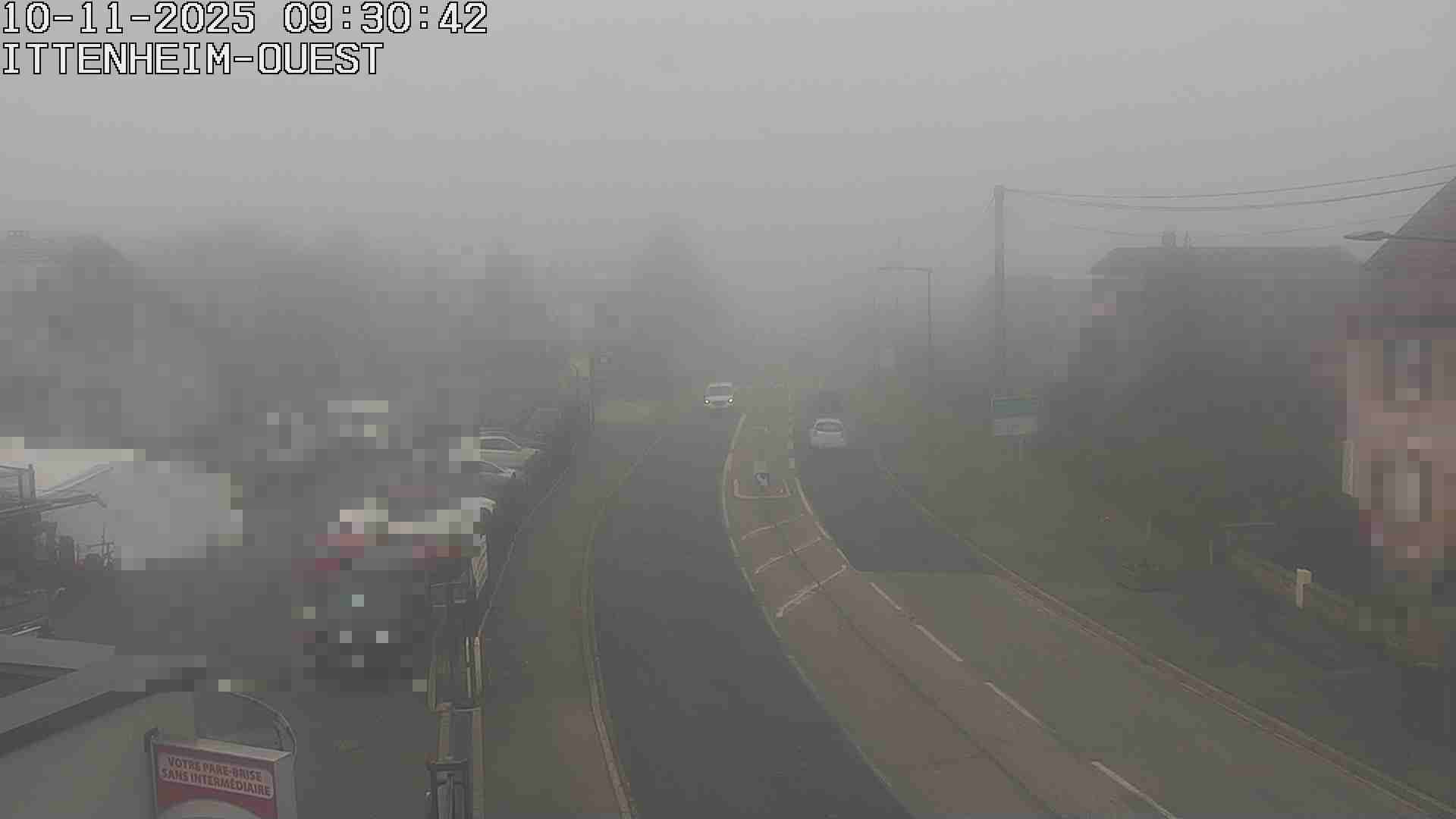 Webcam routière à la fin de la D1004 à la sortie d'Ittenheim en venant de Strasbourg, en provenance du Contournement Ouest de Strasbourg (A355) et de la Nationale 4