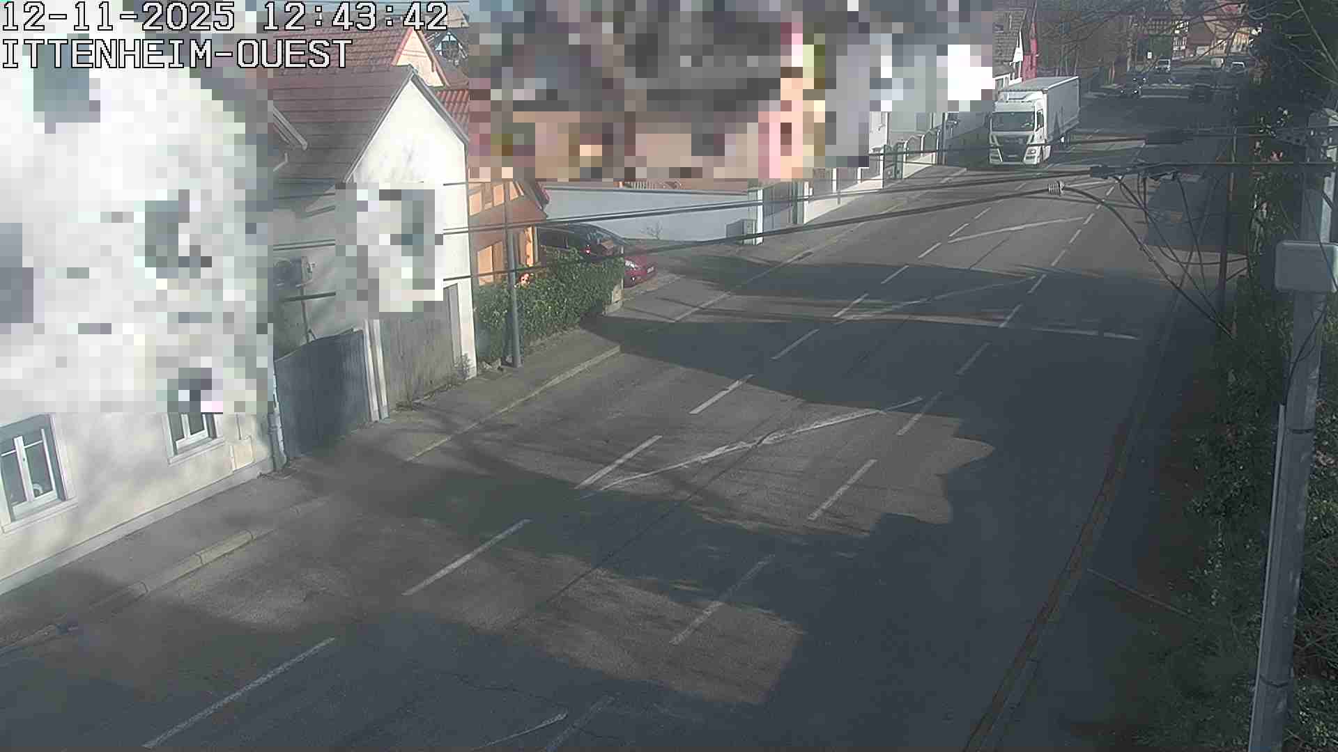 Webcam routière à la fin de la D1004 à la sortie d'Ittenheim en venant de Strasbourg, en provenance du Contournement Ouest de Strasbourg (A355) et de la Nationale 4