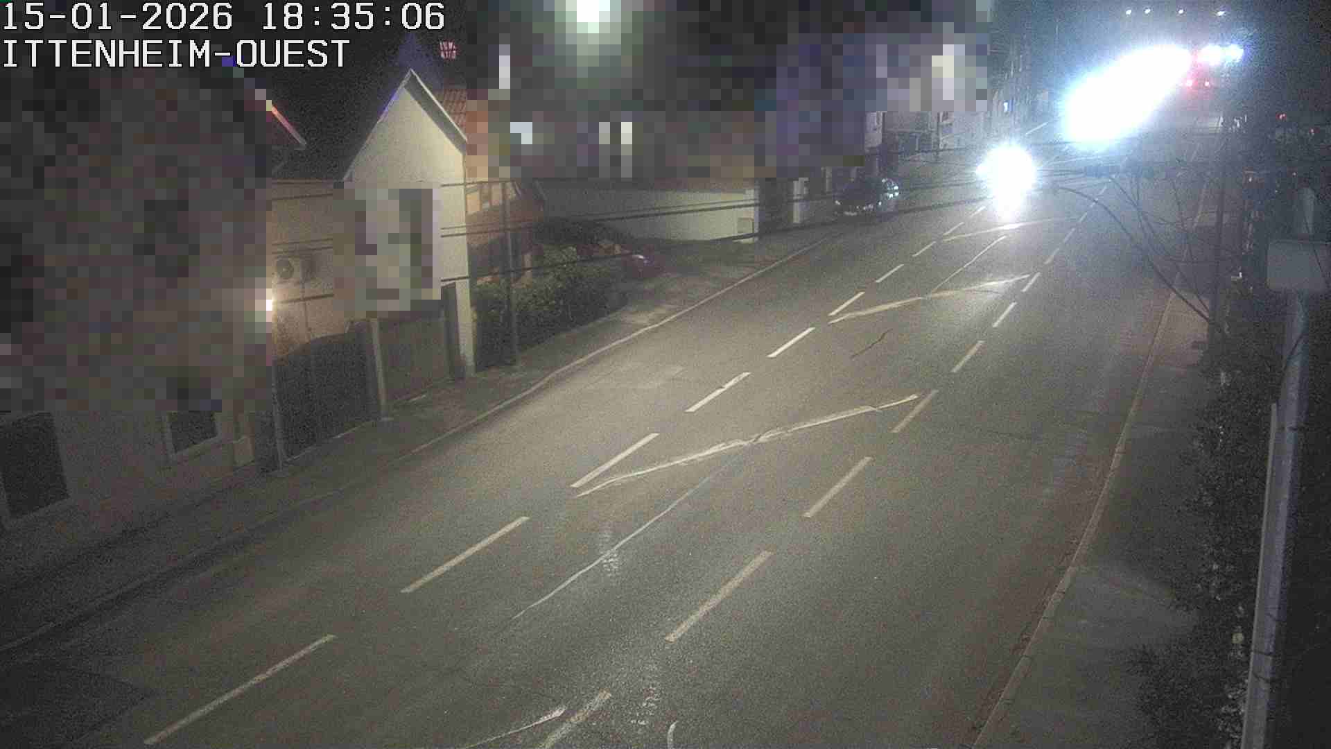 Webcam routière à la fin de la D1004 à la sortie d'Ittenheim en venant de Strasbourg, en provenance du Contournement Ouest de Strasbourg (A355) et de la Nationale 4