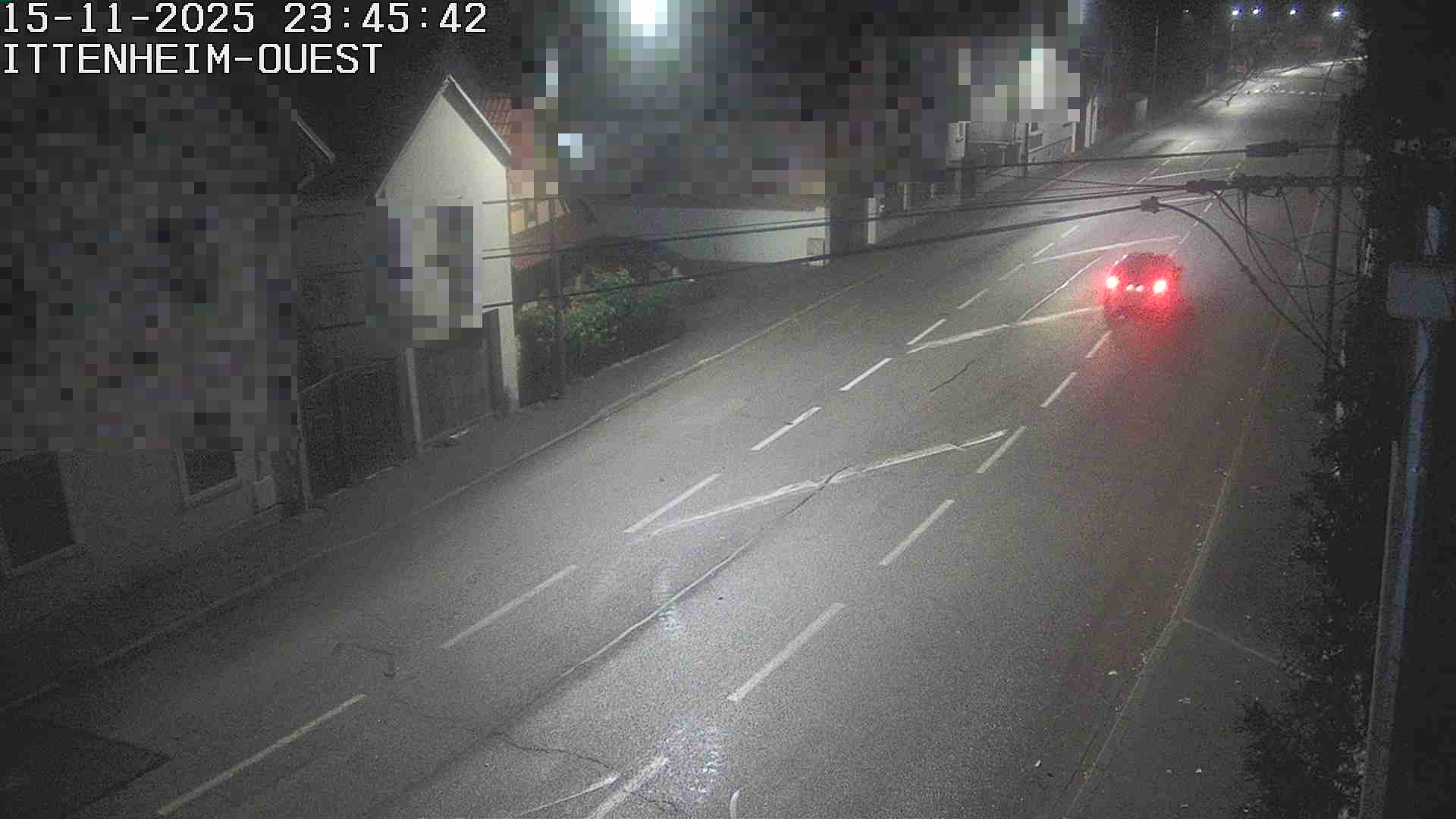 Webcam routière à la fin de la D1004 à la sortie d'Ittenheim en venant de Strasbourg, en provenance du Contournement Ouest de Strasbourg (A355) et de la Nationale 4