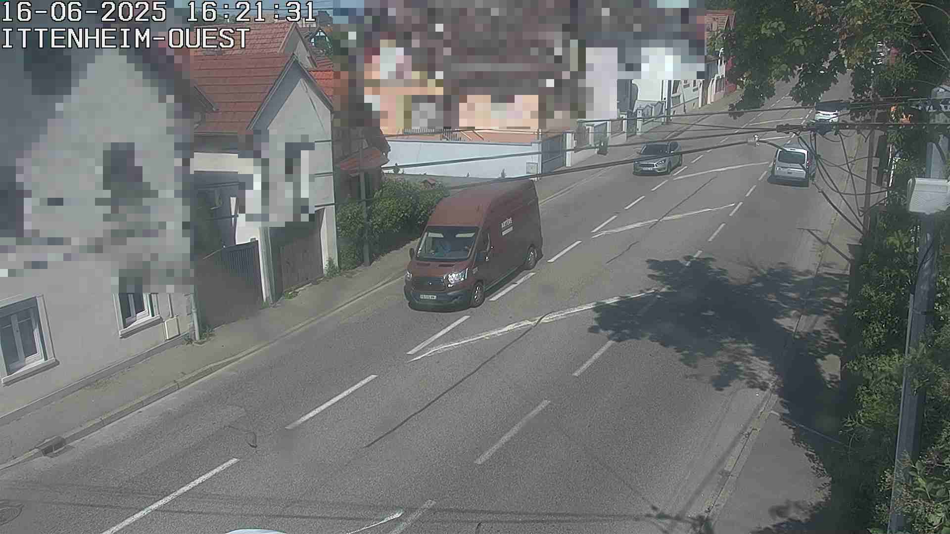 Webcam routière à la fin de la D1004 à la sortie d'Ittenheim en venant de Strasbourg, en provenance du Contournement Ouest de Strasbourg (A355) et de la Nationale 4