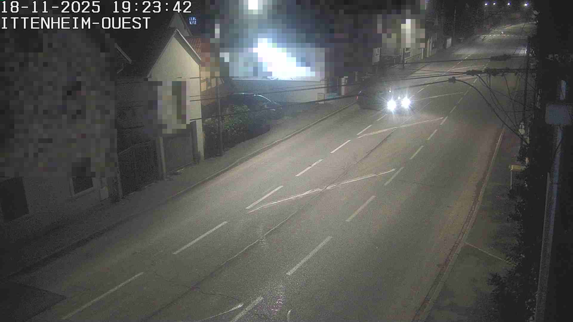 Webcam routière à la fin de la D1004 à la sortie d'Ittenheim en venant de Strasbourg, en provenance du Contournement Ouest de Strasbourg (A355) et de la Nationale 4