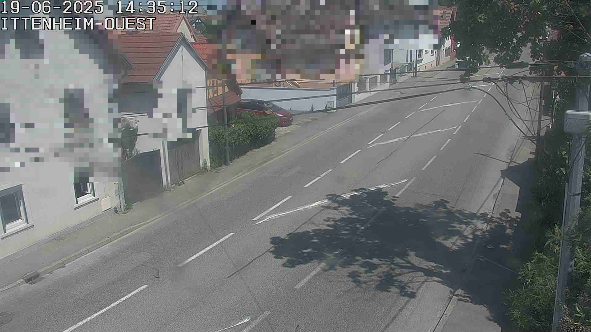 Webcam routière à la fin de la D1004 à la sortie d'Ittenheim en venant de Strasbourg, en provenance du Contournement Ouest de Strasbourg (A355) et de la Nationale 4