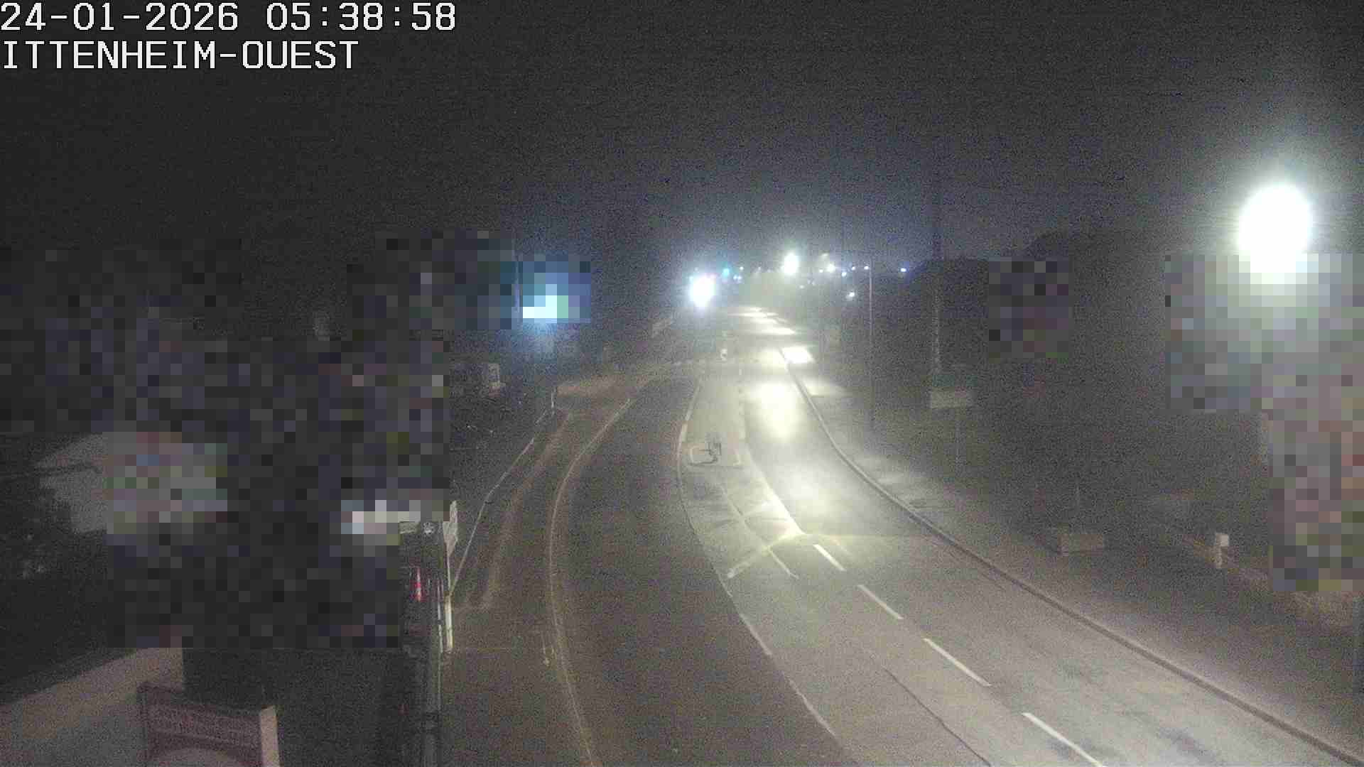 Webcam routière à la fin de la D1004 à la sortie d'Ittenheim en venant de Strasbourg, en provenance du Contournement Ouest de Strasbourg (A355) et de la Nationale 4