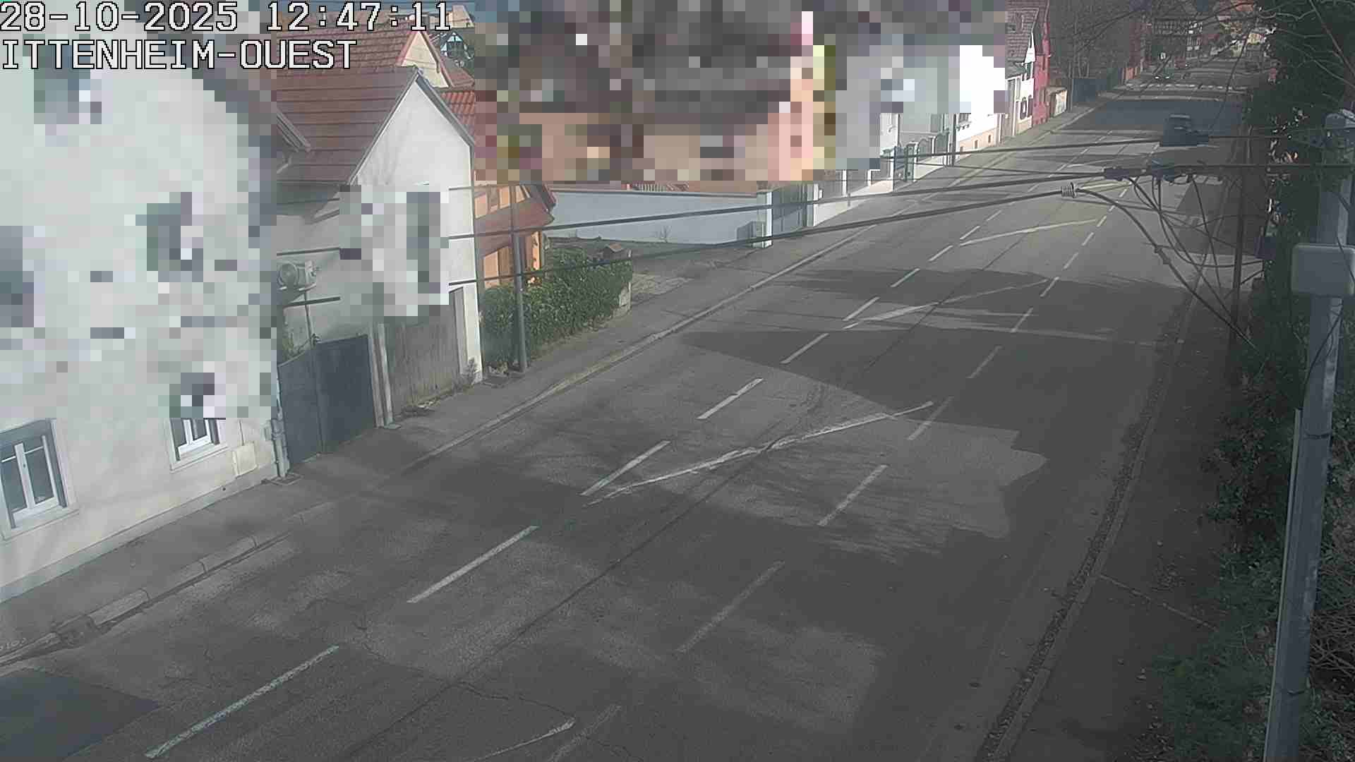 Webcam routière à la fin de la D1004 à la sortie d'Ittenheim en venant de Strasbourg, en provenance du Contournement Ouest de Strasbourg (A355) et de la Nationale 4