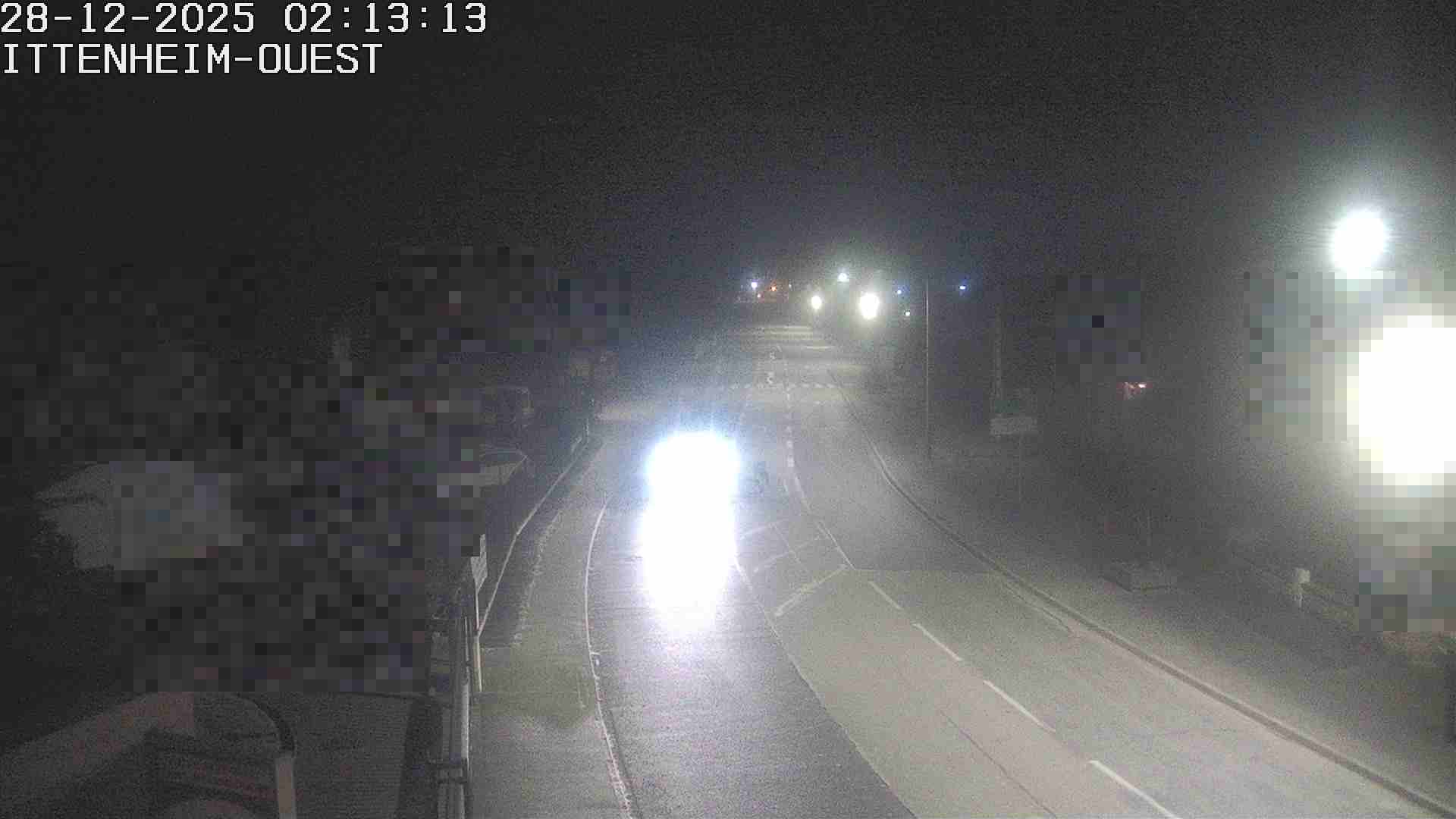 Webcam routière à la fin de la D1004 à la sortie d'Ittenheim en venant de Strasbourg, en provenance du Contournement Ouest de Strasbourg (A355) et de la Nationale 4