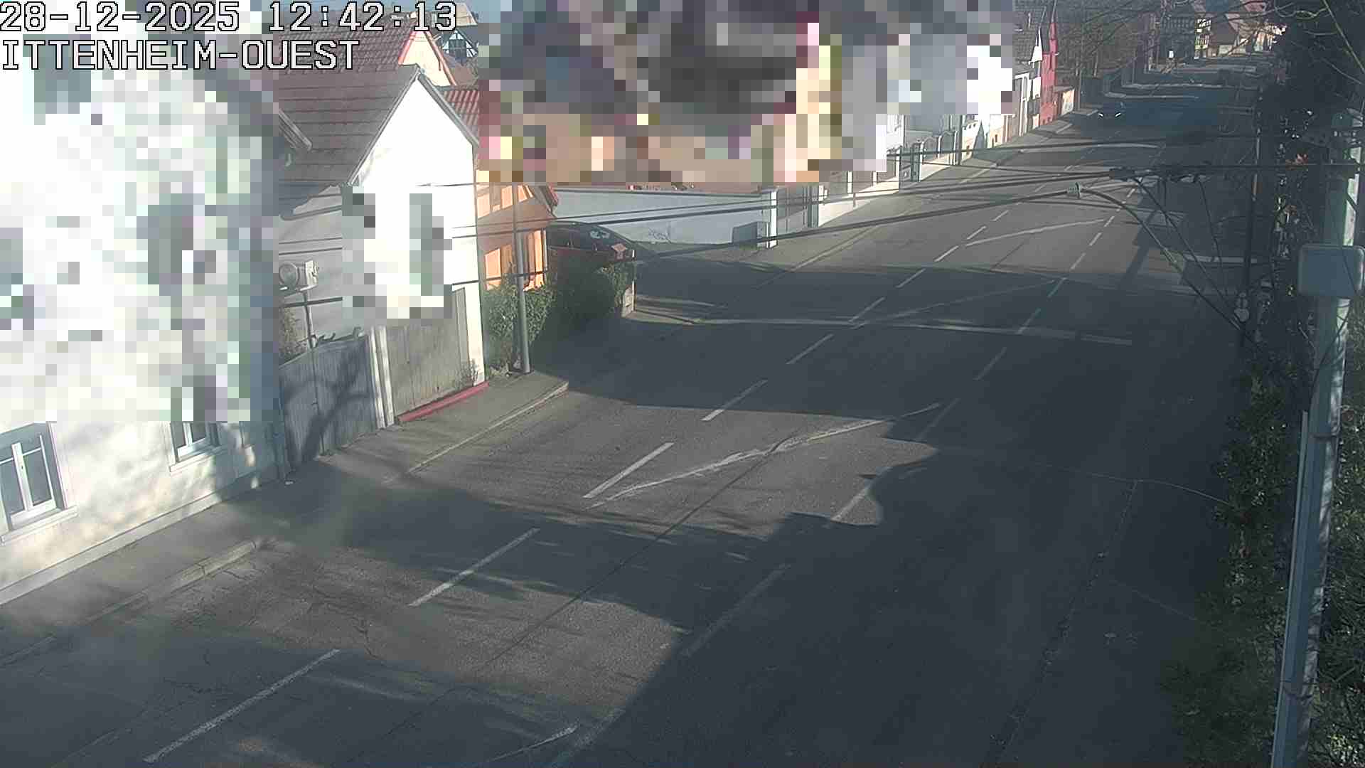 Webcam routière à la fin de la D1004 à la sortie d'Ittenheim en venant de Strasbourg, en provenance du Contournement Ouest de Strasbourg (A355) et de la Nationale 4