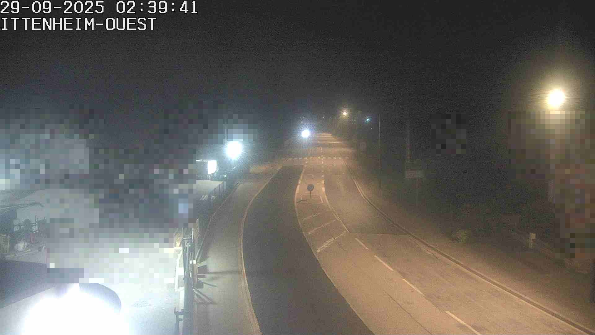 Webcam routière à la fin de la D1004 à la sortie d'Ittenheim en venant de Strasbourg, en provenance du Contournement Ouest de Strasbourg (A355) et de la Nationale 4