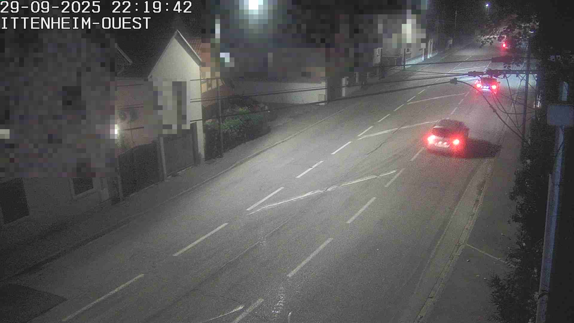 Webcam routière à la fin de la D1004 à la sortie d'Ittenheim en venant de Strasbourg, en provenance du Contournement Ouest de Strasbourg (A355) et de la Nationale 4