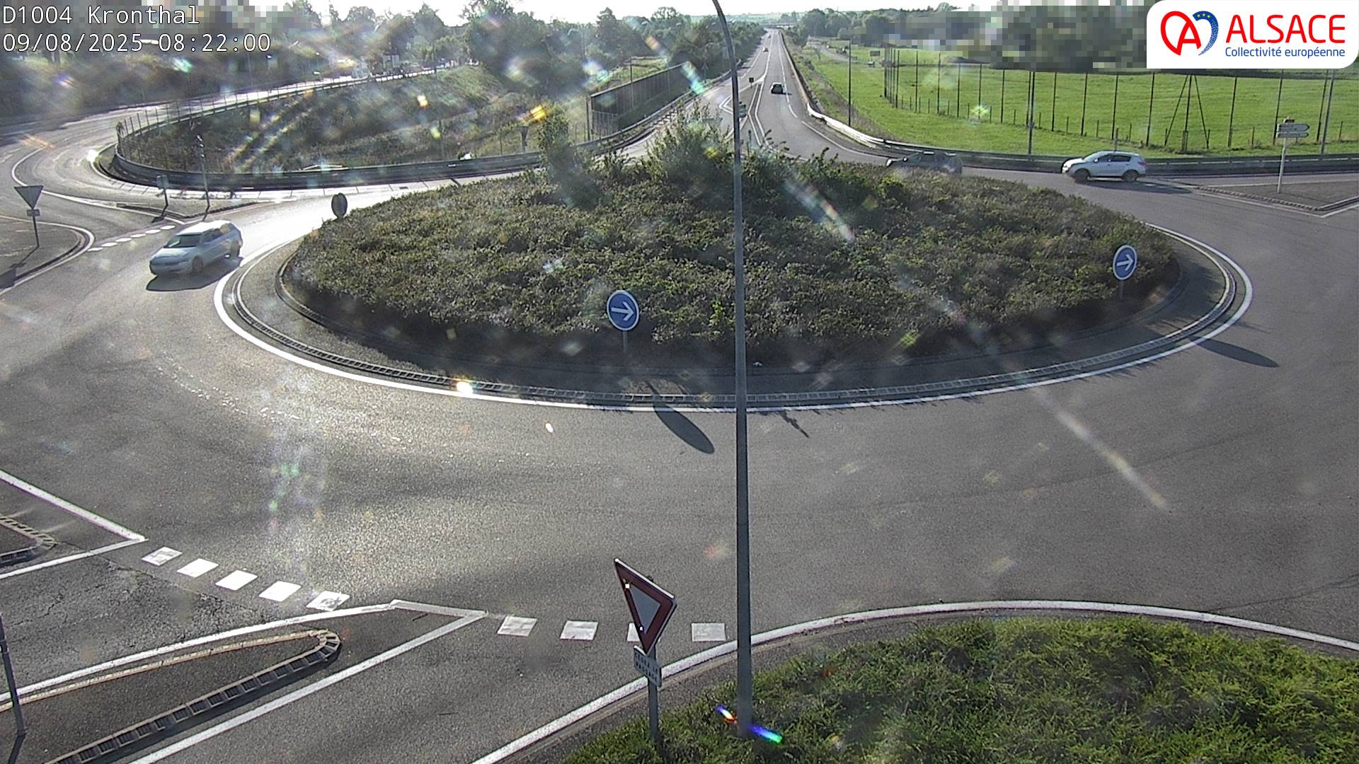 Webcam à la sortie de Marlenheim sur le rond-point joignant la D1002, la D422 et la D2004