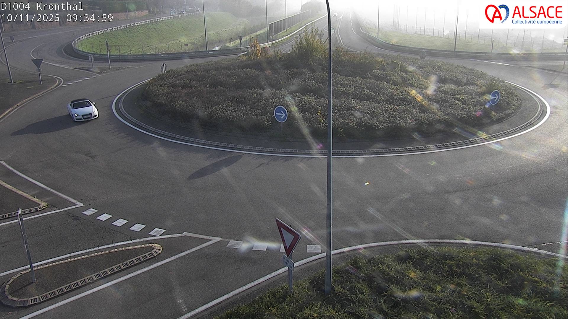 Webcam à la sortie de Marlenheim sur le rond-point joignant la D1002, la D422 et la D2004
