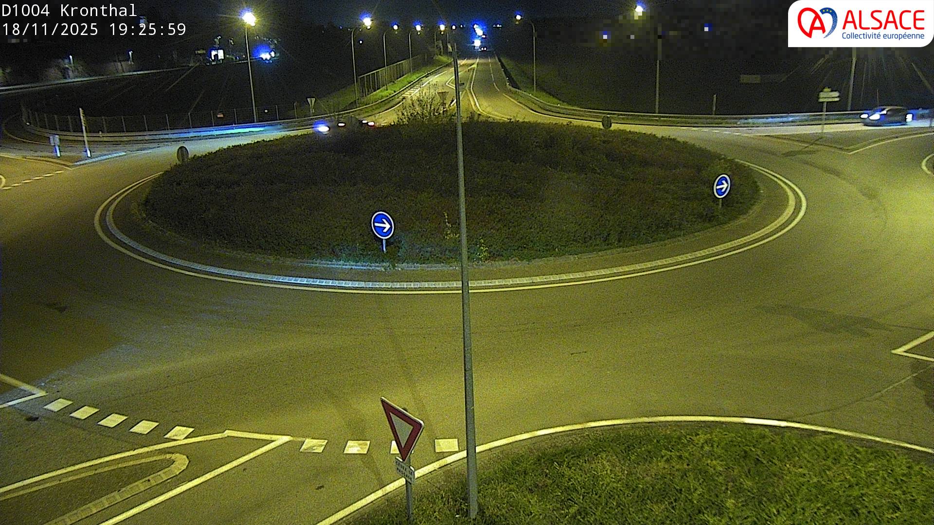 Webcam à la sortie de Marlenheim sur le rond-point joignant la D1002, la D422 et la D2004