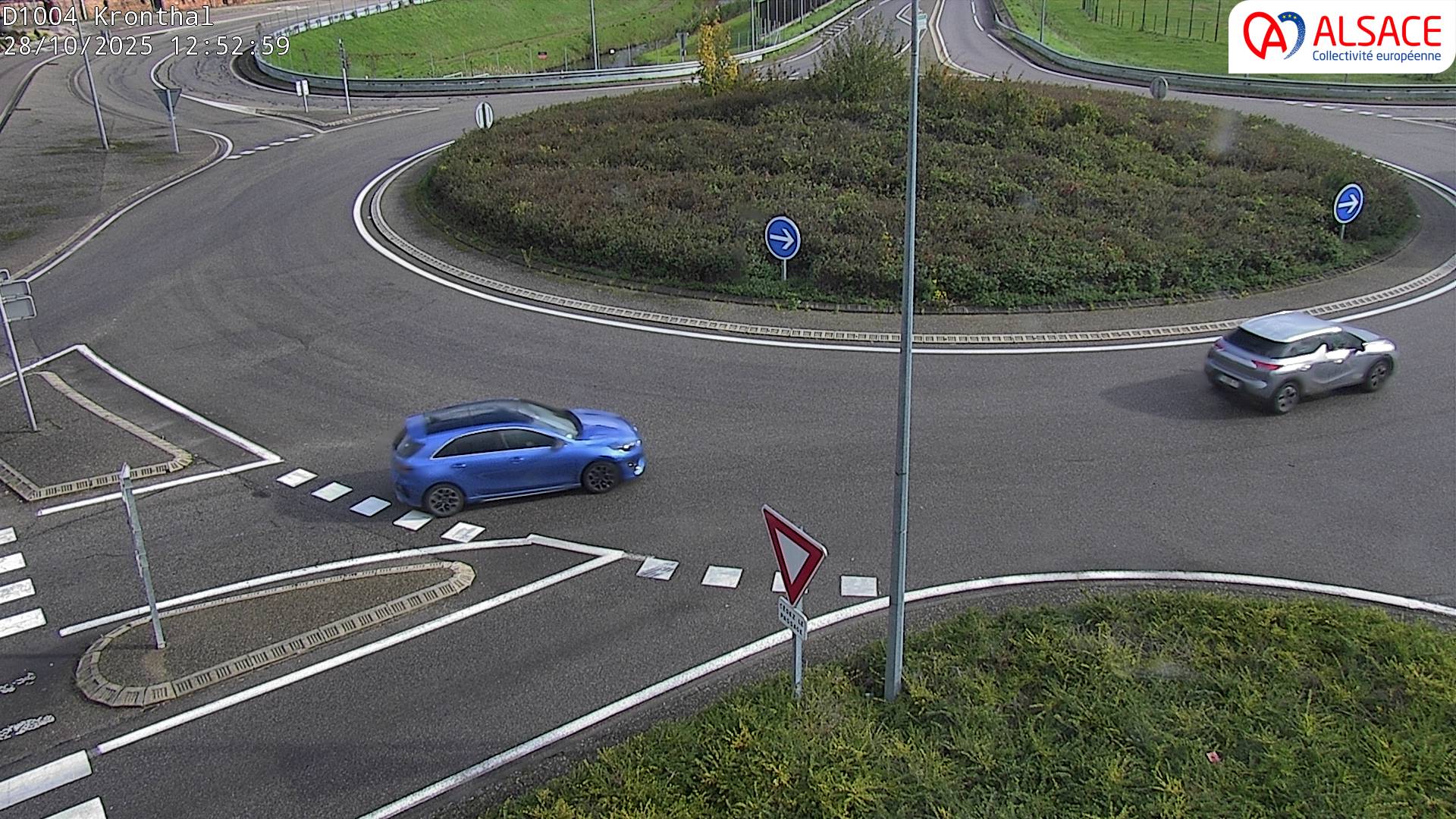 Webcam à la sortie de Marlenheim sur le rond-point joignant la D1002, la D422 et la D2004