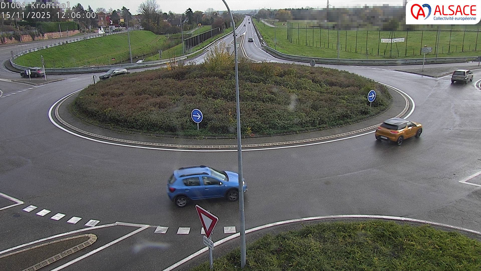 <h2>Webcam à la sortie de Marlenheim sur le rond-point joignant la D1002, la D422 et la D2004</h2>