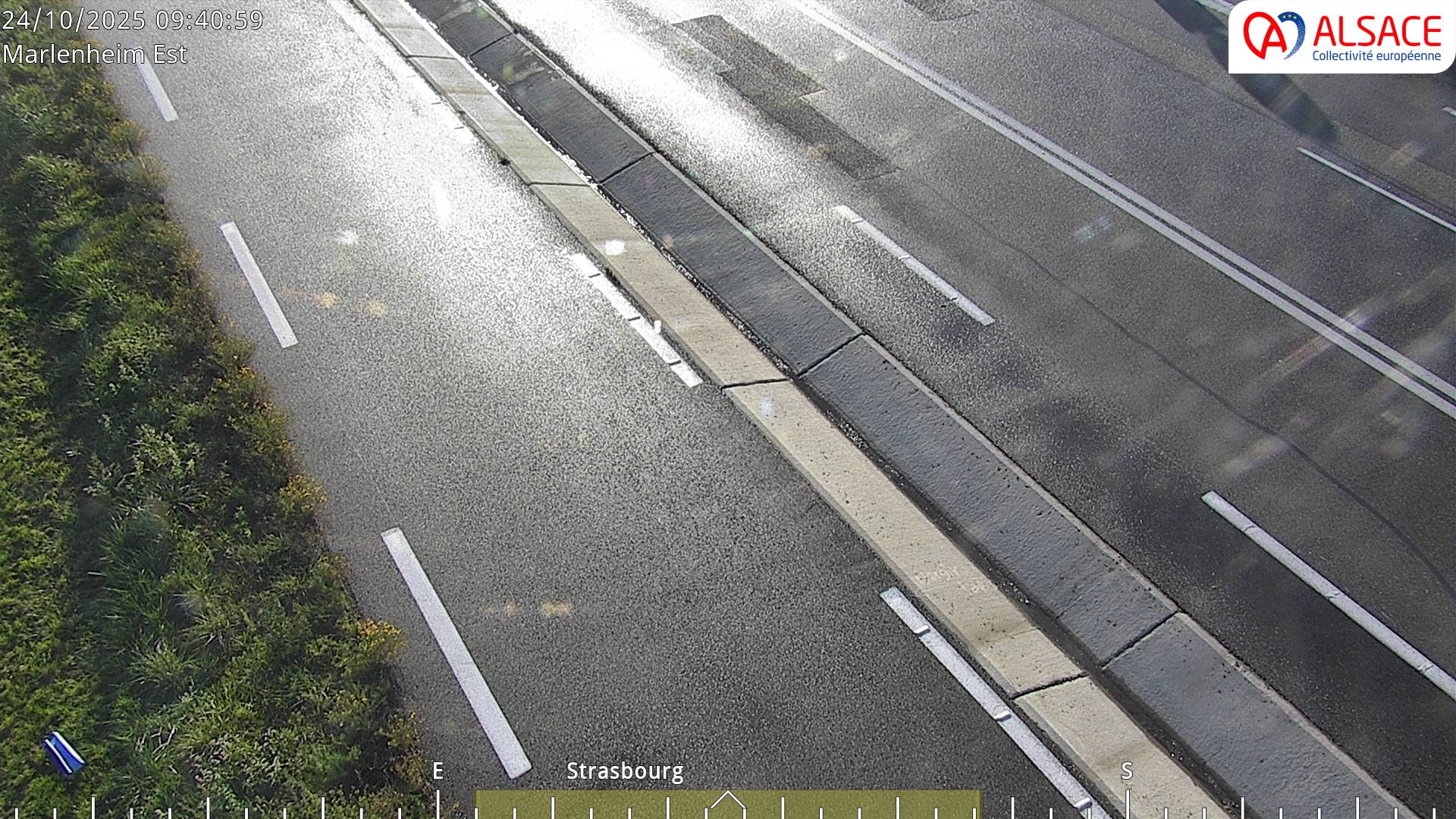 Webcam sur la D1004 à l'entrée de Marlenheim en venant de Strasbourg. Vue orientée vers l'est