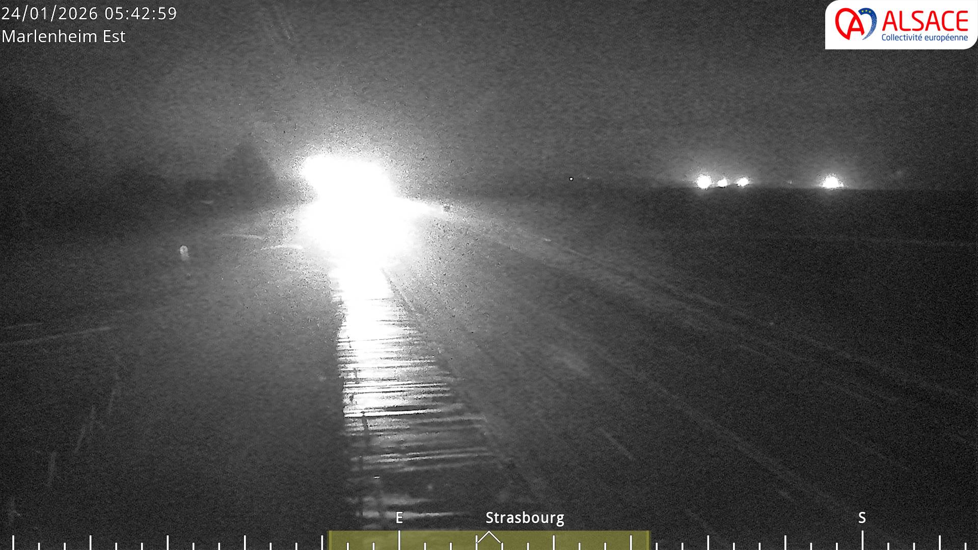 Webcam sur la D1004 à l'entrée de Marlenheim en venant de Strasbourg. Vue orientée vers l'est