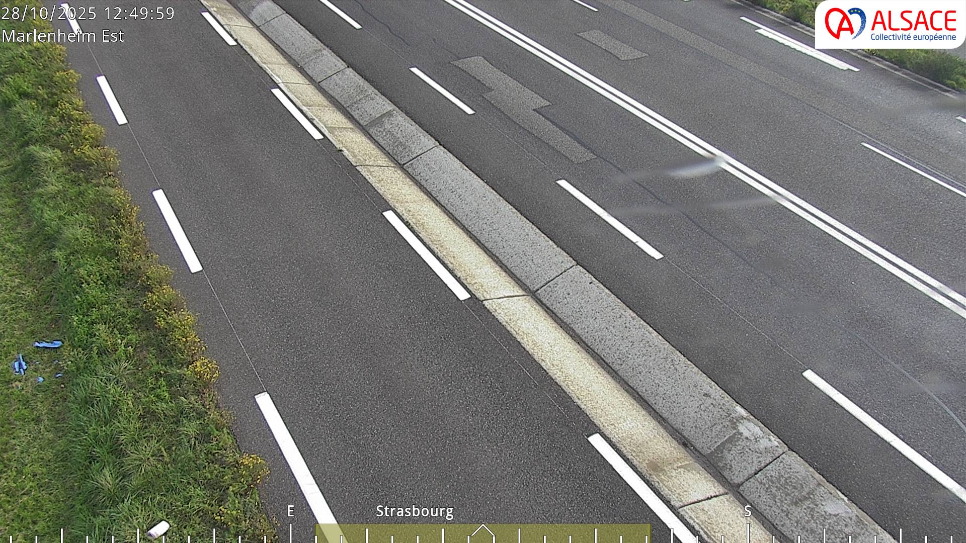 Webcam sur la D1004 à l'entrée de Marlenheim en venant de Strasbourg. Vue orientée vers l'est