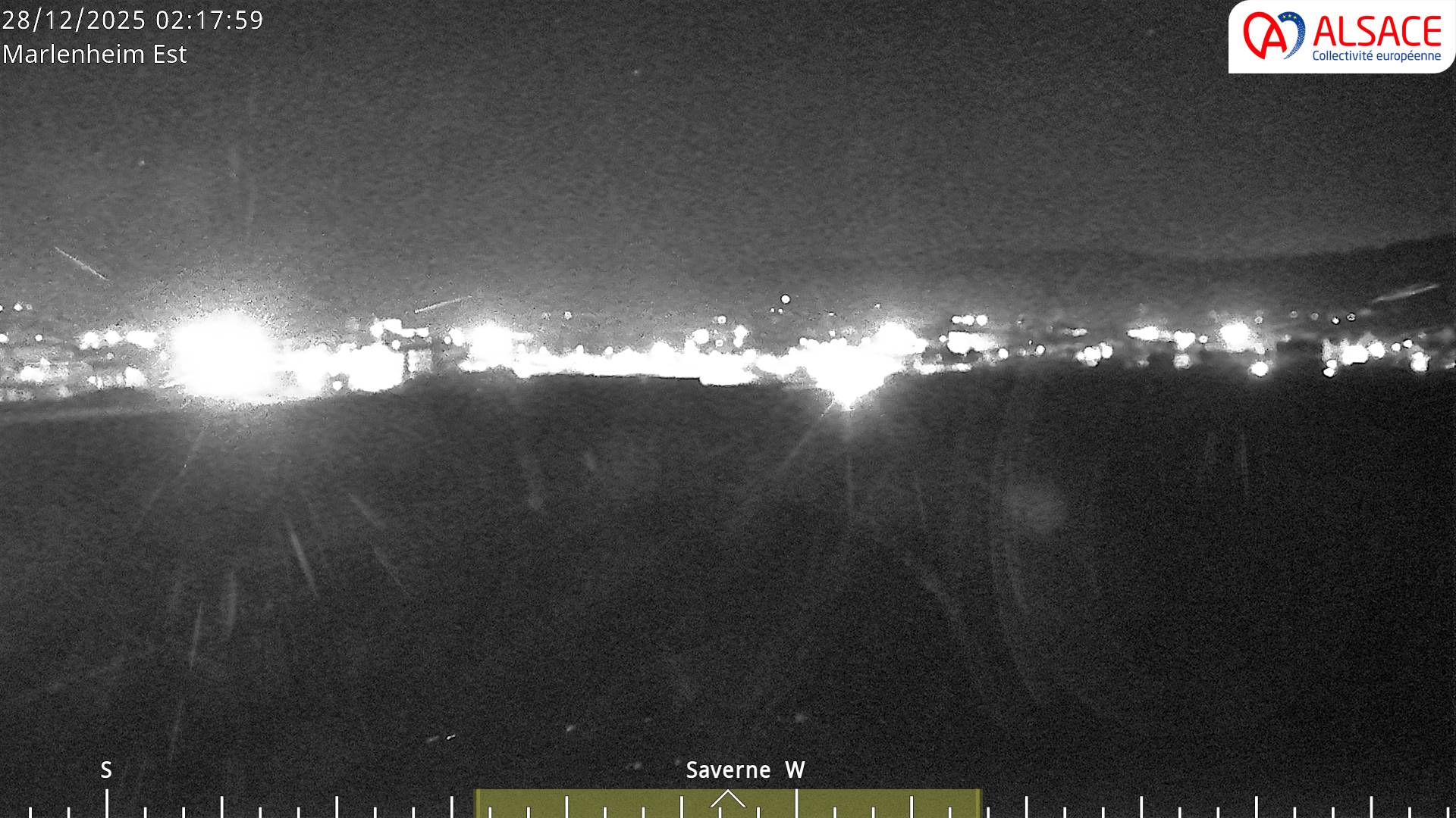 Webcam sur la D1004 à l'entrée de Marlenheim en venant de Strasbourg. Vue orientée vers l'est