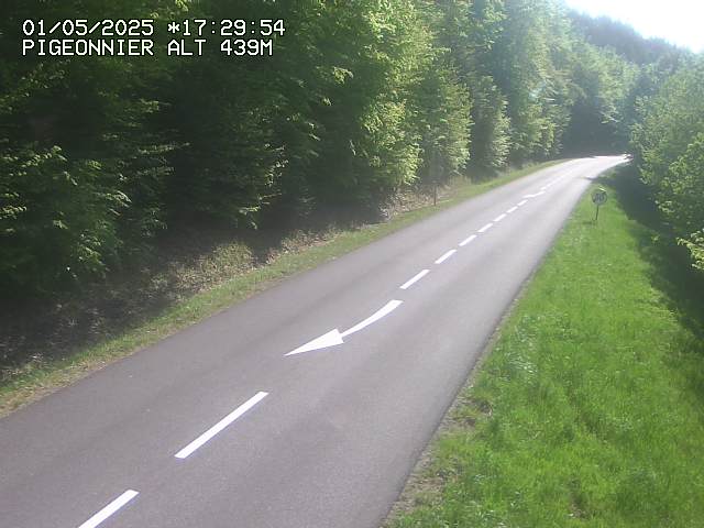 Webcam routière au niveau du col du Pigeonnier sur la D3 en direction de Wissembourg