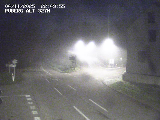 Webcam routière au niveau du col de Puberg à la jonction entre la D919 et la D935 à Rosteig, en Alsace, à 327 mètres d'altitude