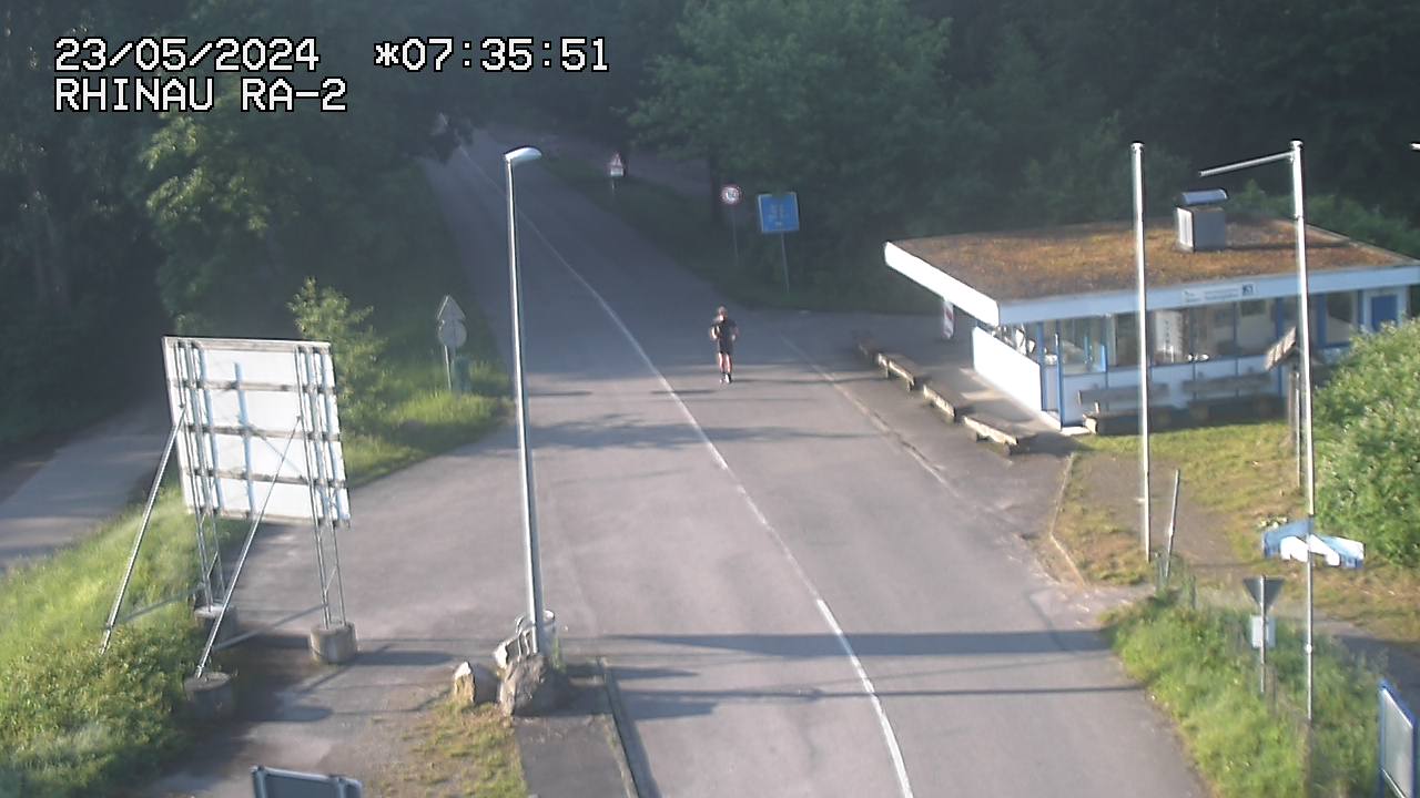 <h2>Webcam du bac de Rhinau-Kappel. Vue sur le quai d'embarquement du côté allemand</h2>
