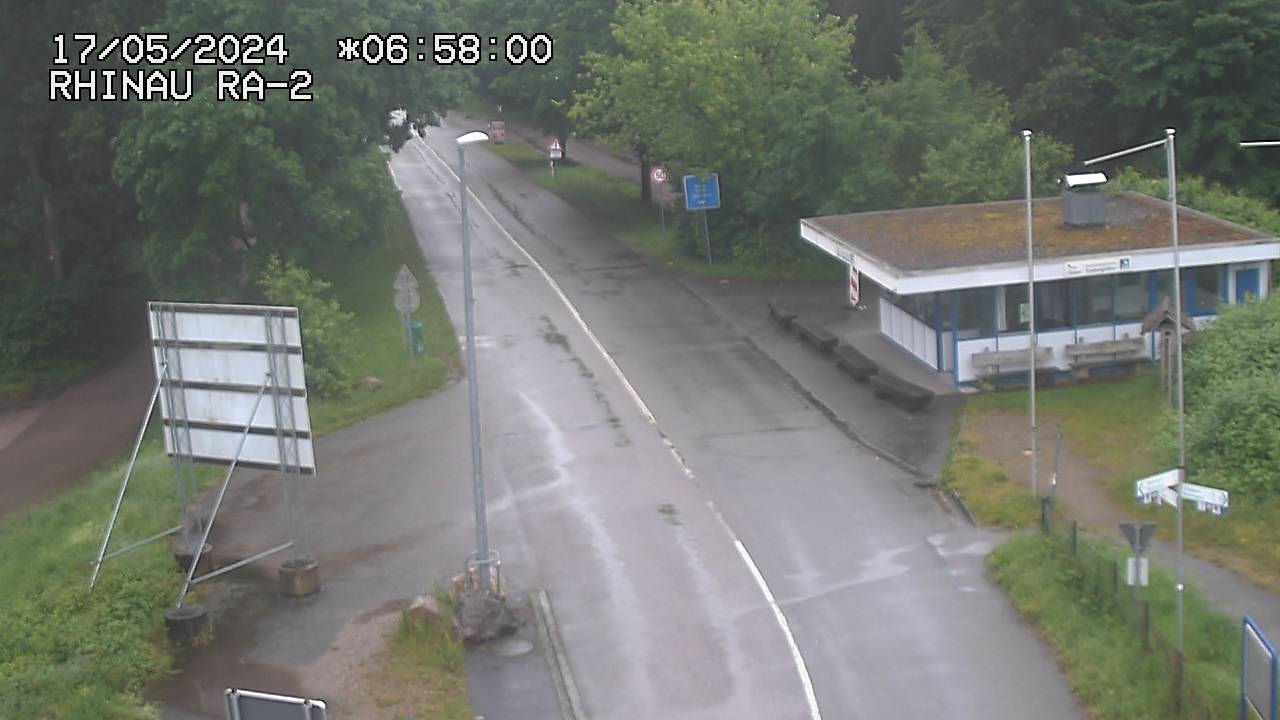 Webcam du bac de Rhinau-Kappel. Vue sur le quai d'embarquement du côté allemand