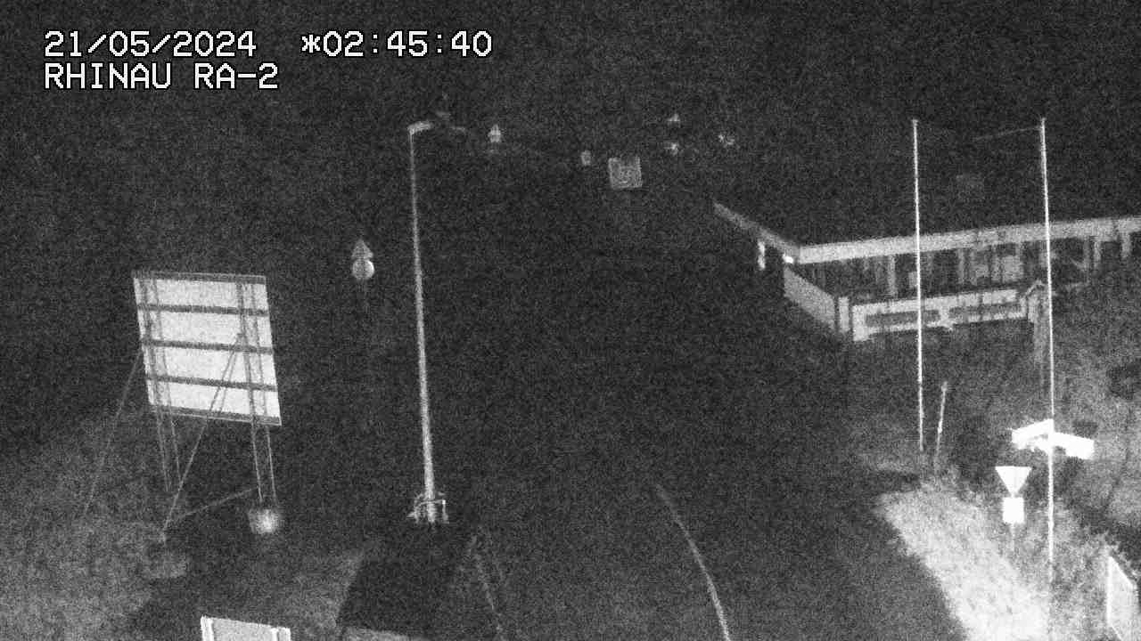 Webcam du bac de Rhinau-Kappel. Vue sur le quai d'embarquement du côté allemand