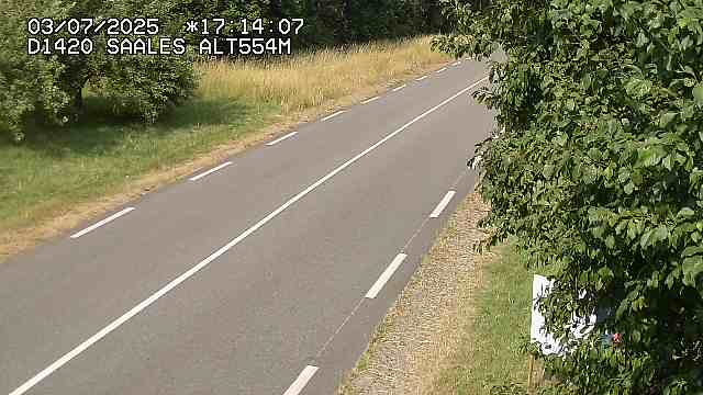 Webcam au niveau du col de Saales, à la limite entre le département des Vosges et celui du Bas-Rhin