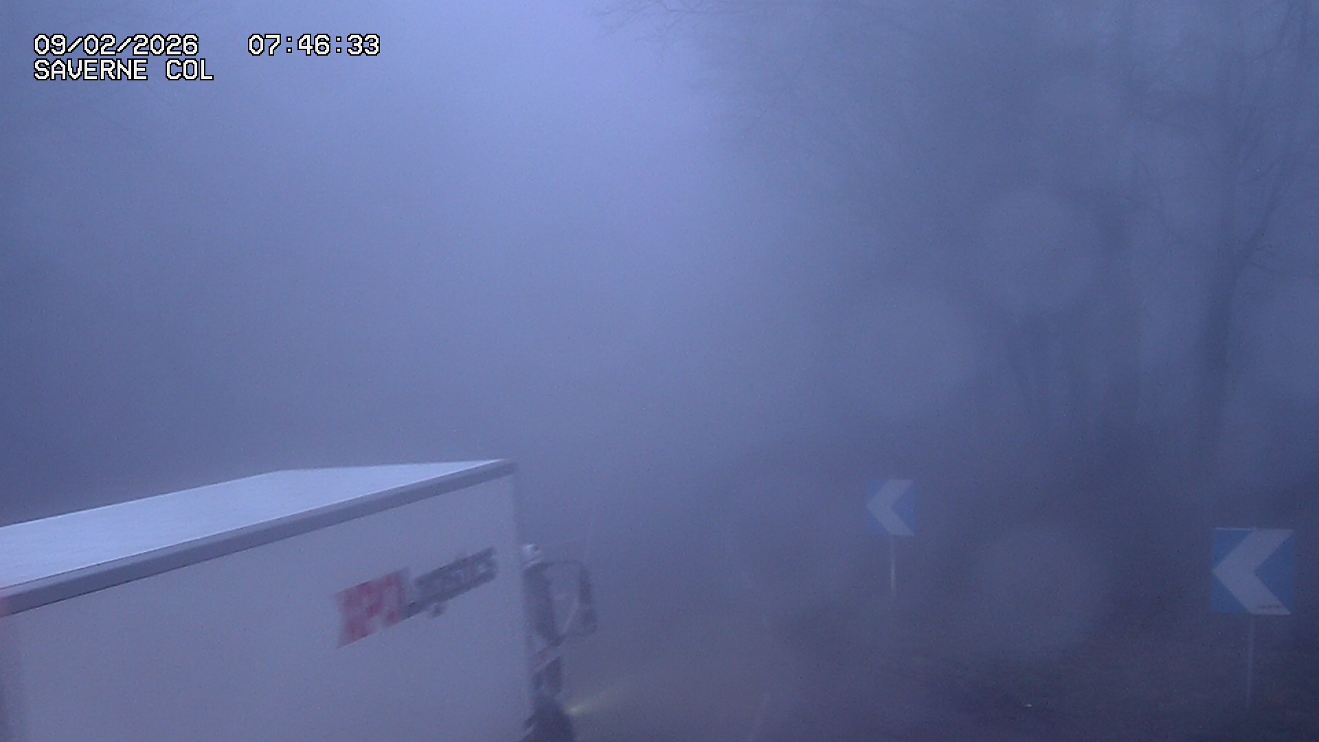 Webcam sur le col de Saverne sur la D1004. Vue orientée vers Saverne dans le massif des Vosges