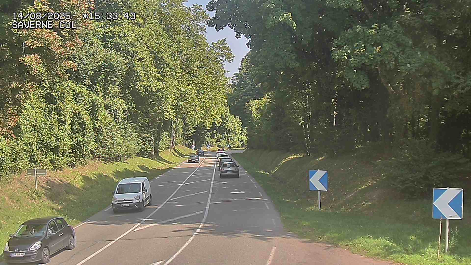 <h2>Webcam sur le col de Saverne sur la D1004. Vue orientée vers Saverne dans le massif des Vosges</h2>