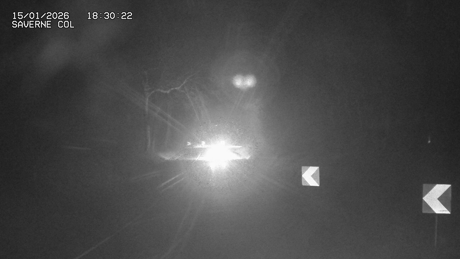 Webcam sur le col de Saverne sur la D1004. Vue orientée vers Saverne dans le massif des Vosges