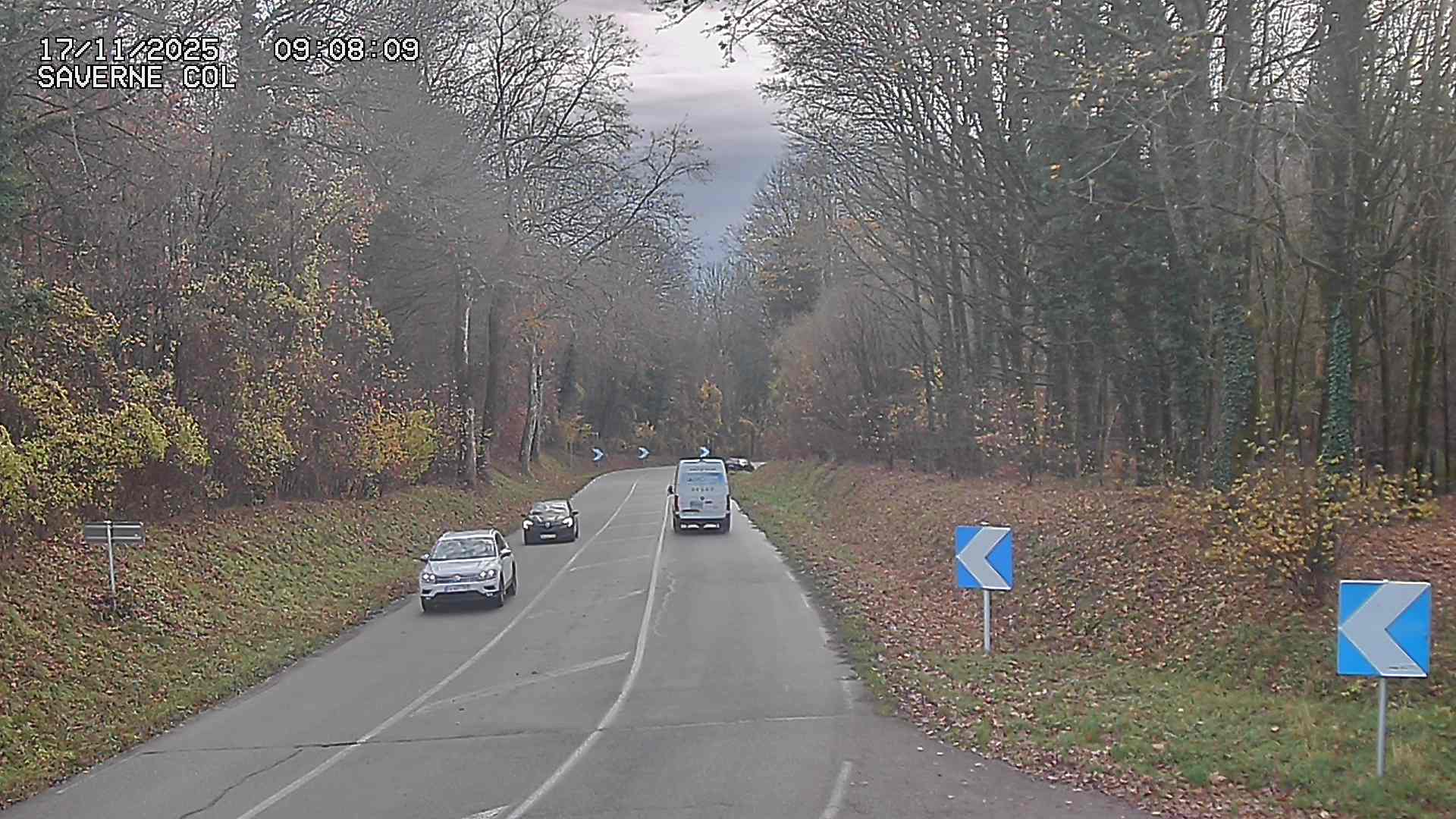<h2>Webcam sur le col de Saverne sur la D1004. Vue orientée vers Saverne dans le massif des Vosges</h2>