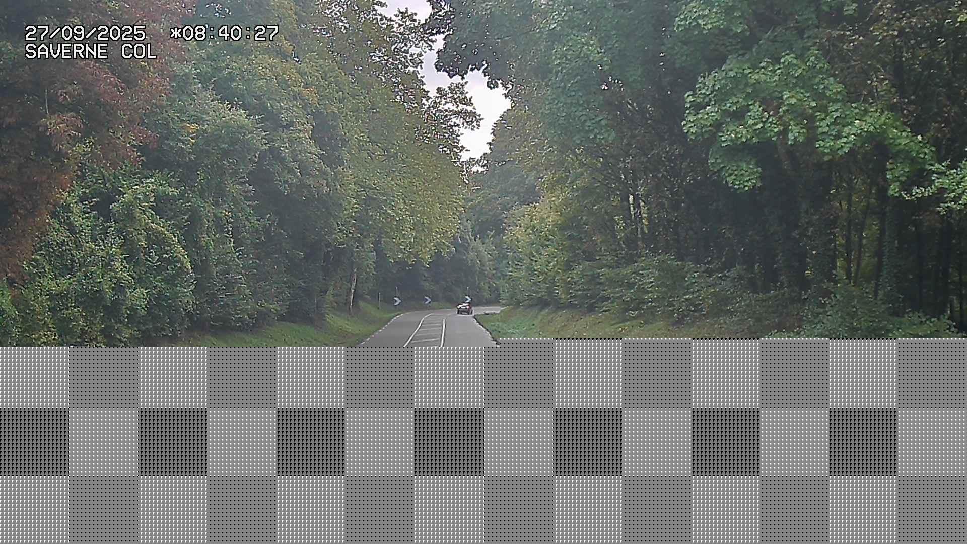 Webcam sur le col de Saverne sur la D1004. Vue orientée vers Saverne dans le massif des Vosges