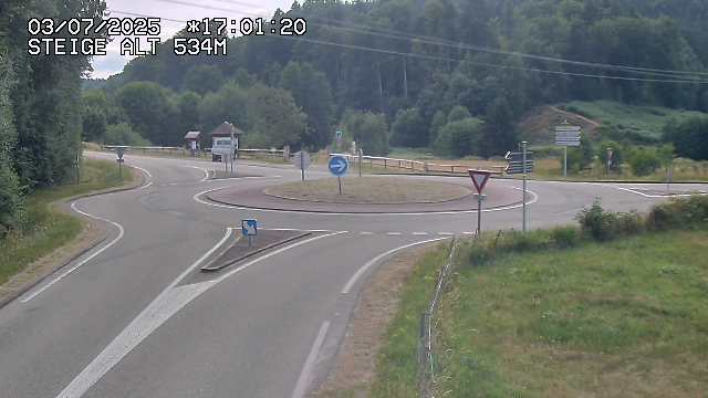 Webcam du col de Steige à Ranrupt dans les Vosges à la jonction entre la D50, la D424 et la D214
