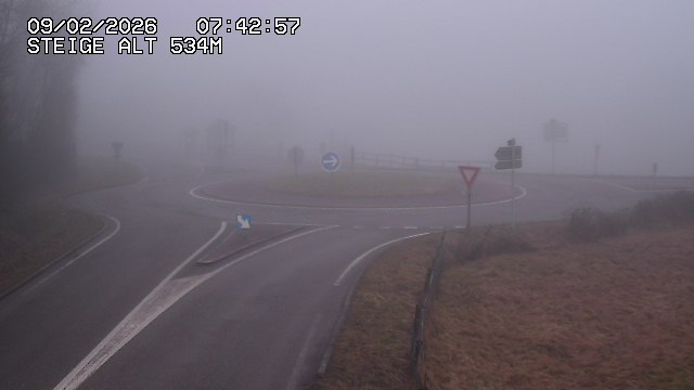 Webcam du col de Steige à Ranrupt dans les Vosges à la jonction entre la D50, la D424 et la D214