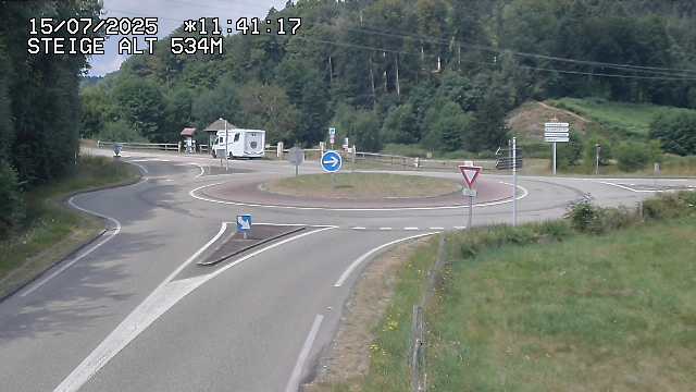 Webcam du col de Steige à Ranrupt dans les Vosges à la jonction entre la D50, la D424 et la D214