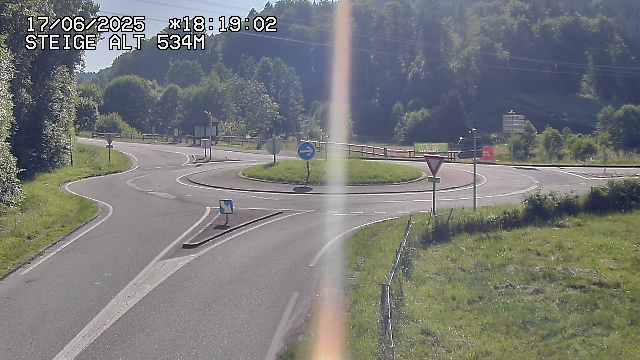 Webcam du col de Steige à Ranrupt dans les Vosges à la jonction entre la D50, la D424 et la D214