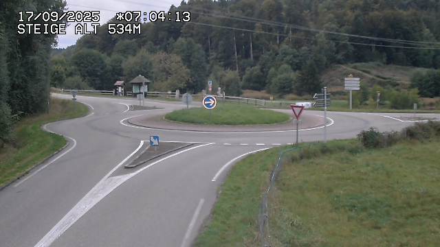 Webcam du col de Steige à Ranrupt dans les Vosges à la jonction entre la D50, la D424 et la D214