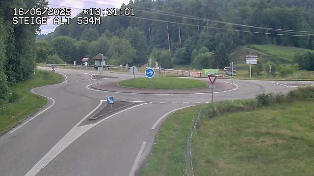 Webcam du col de Steige à Ranrupt dans les Vosges à la jonction entre la D50, la D424 et la D214