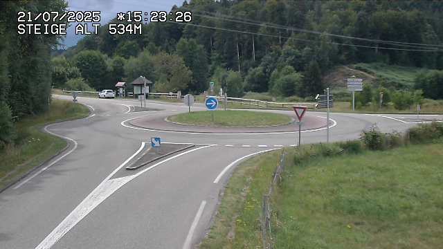 Webcam du col de Steige à Ranrupt dans les Vosges à la jonction entre la D50, la D424 et la D214