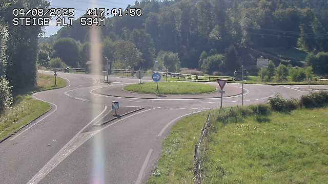 Webcam du col de Steige à Ranrupt dans les Vosges à la jonction entre la D50, la D424 et la D214