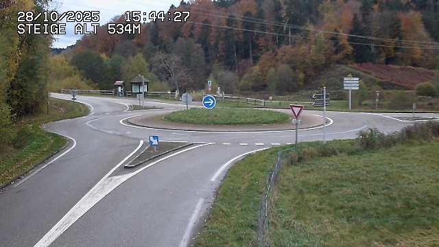 Webcam du col de Steige à Ranrupt dans les Vosges à la jonction entre la D50, la D424 et la D214