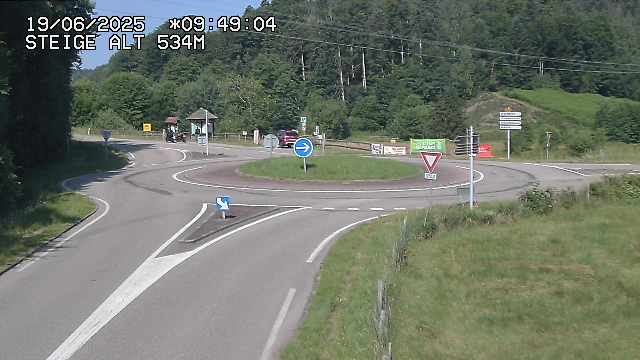 Webcam du col de Steige à Ranrupt dans les Vosges à la jonction entre la D50, la D424 et la D214