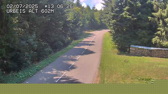 Webcam du col d'Urbeis à proximité de Lubine dans les Vosges à la jonction entre la D39, la D23 et la D214