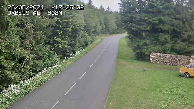 Webcam du col d'Urbeis à proximité de Lubine dans les Vosges à la jonction entre la D39, la D23 et la D214