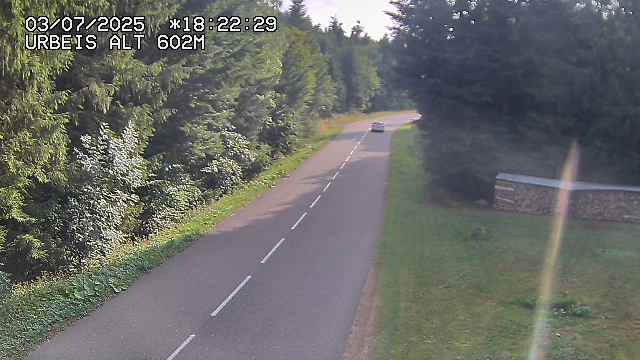 Webcam du col d'Urbeis à proximité de Lubine dans les Vosges à la jonction entre la D39, la D23 et la D214